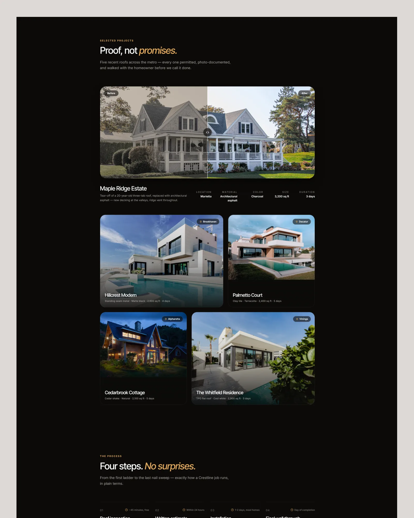 Crestline Roofing page view 3
